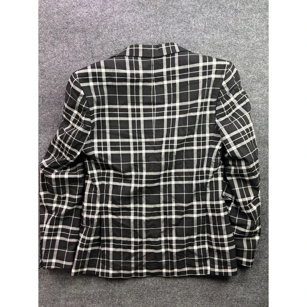 Urban Outfitters Blazer Mens 38 Black White Plaid Skinny Single Button Jacket